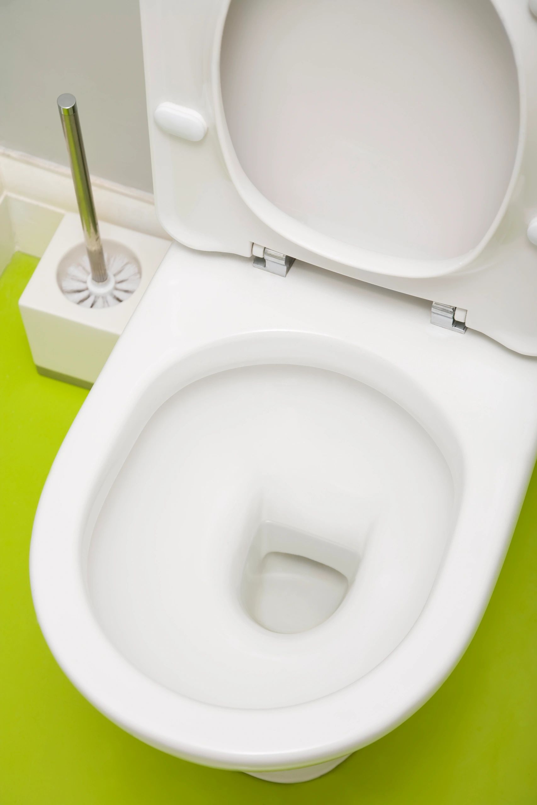 white toilet seat closeup