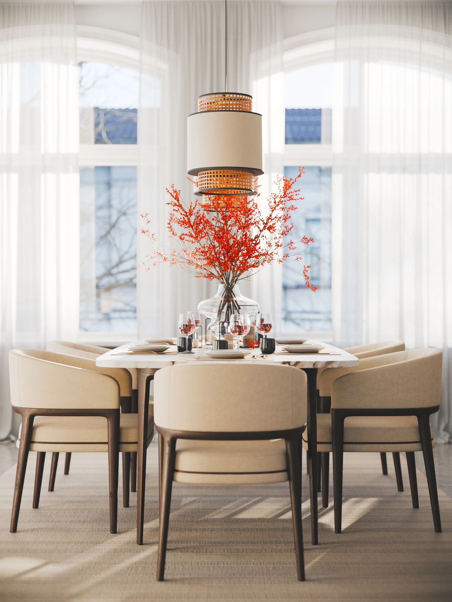 modern curtains in home interior